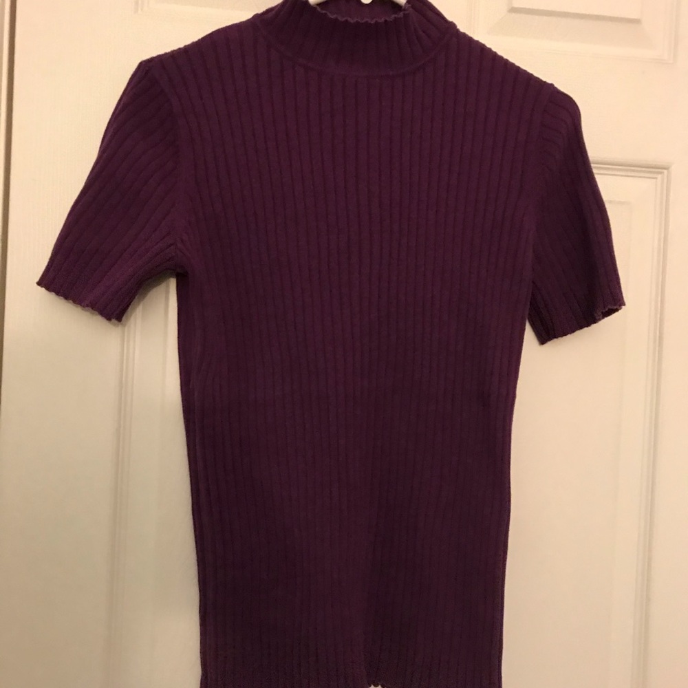 Purple shirt sleeved sweater